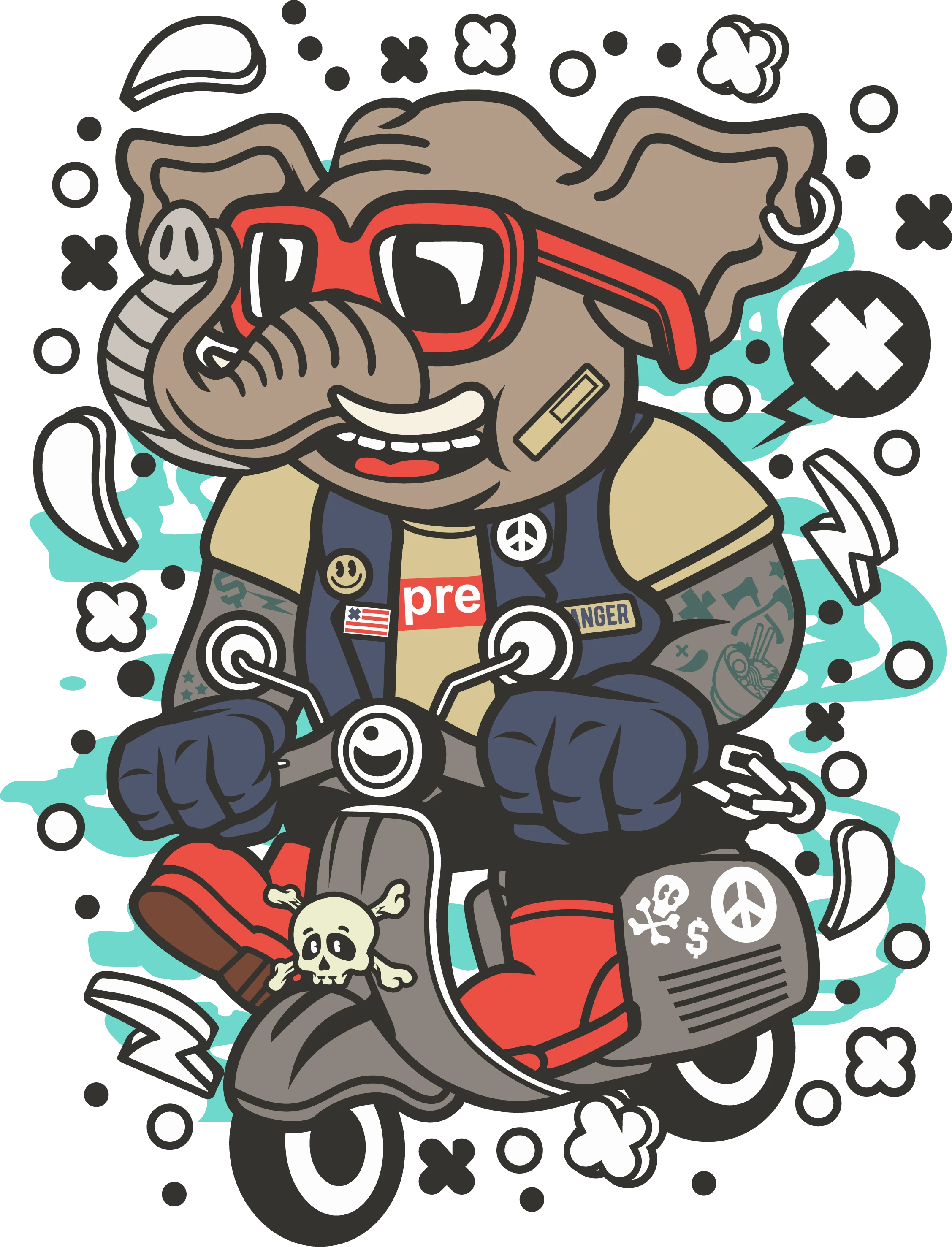 Elephant Scooter | Heat Transfer