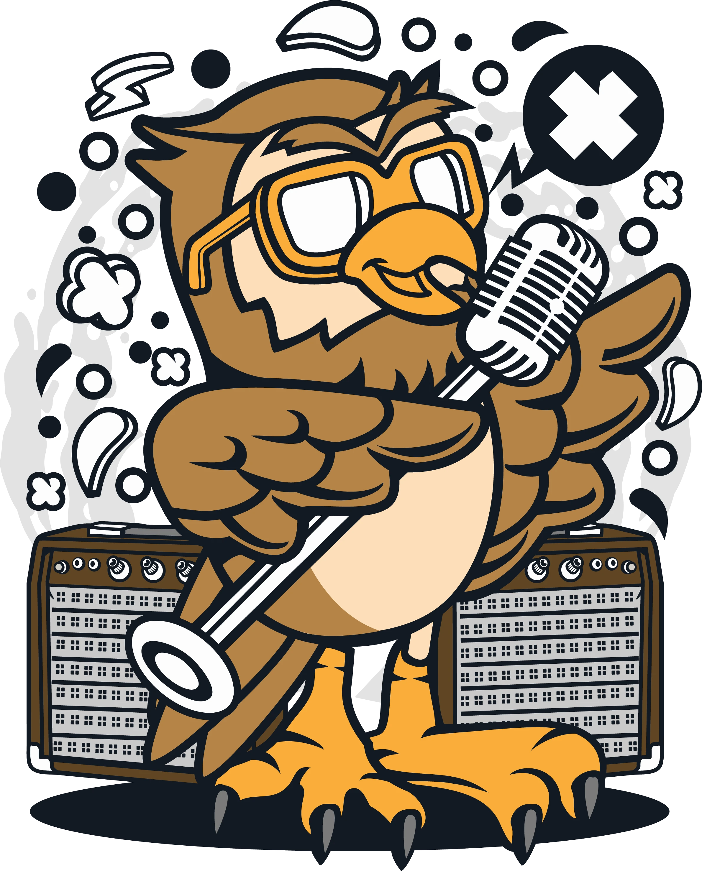 Owl Singer Cartoon | Heat Transfer