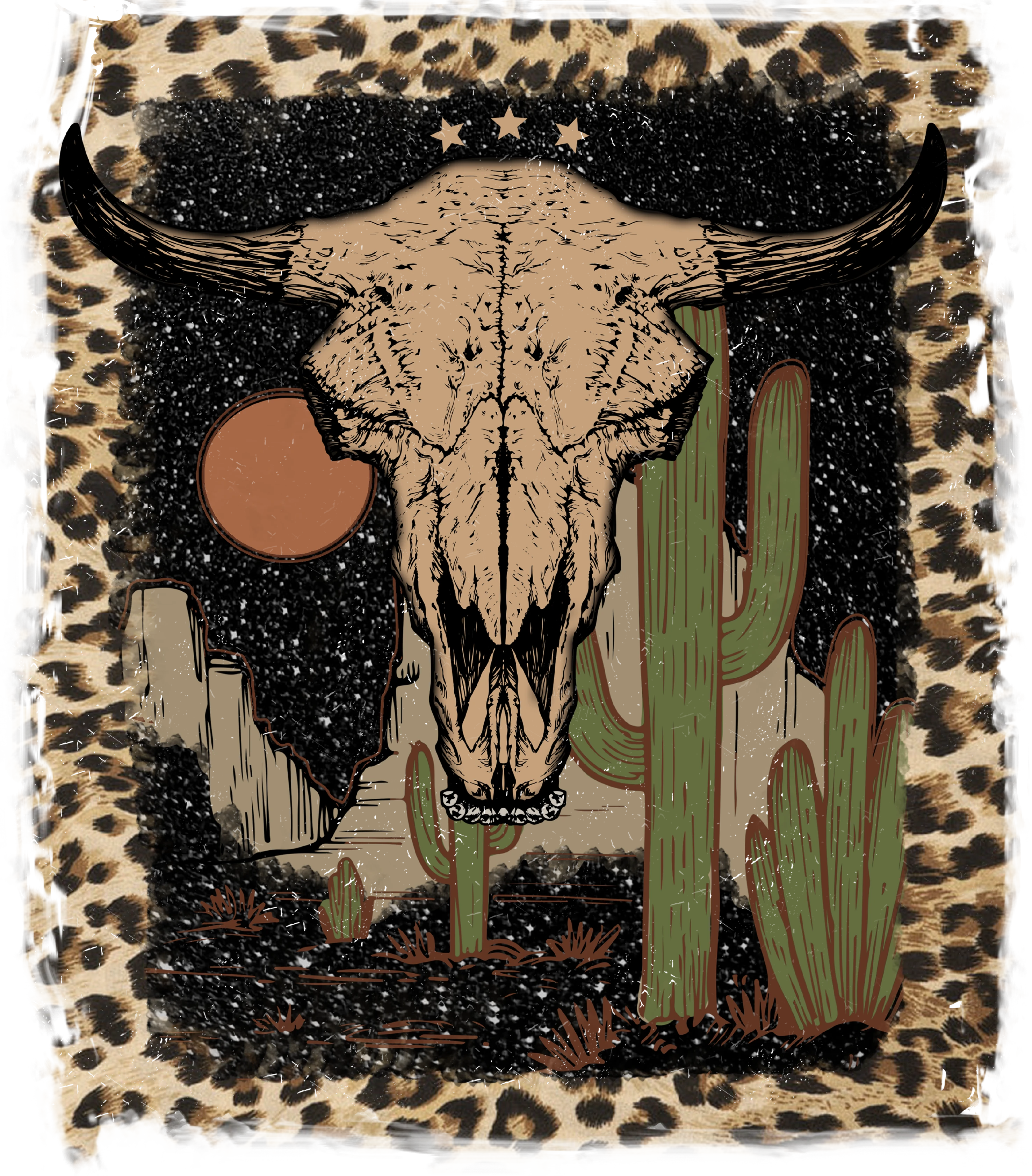 Retro Bull Skull | Heat Transfer