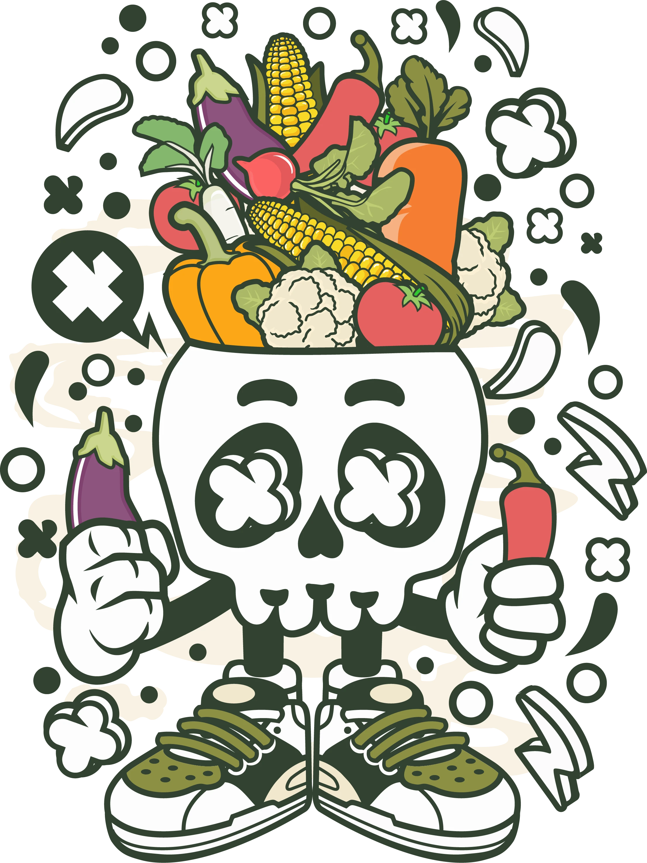 Veggie Skull Transfer