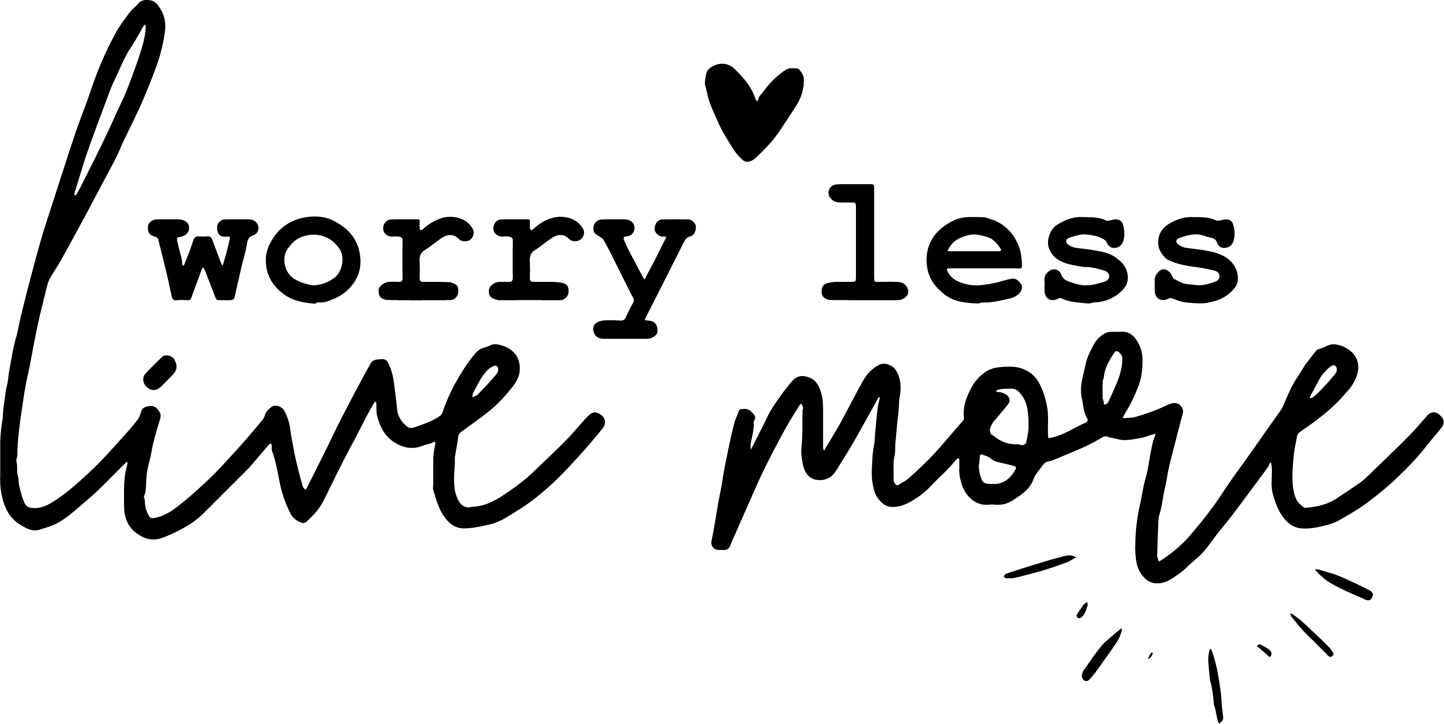 Worry Less Live More - iron on transfer - heat transfer - t-shirt transfer - Dead Set Threads