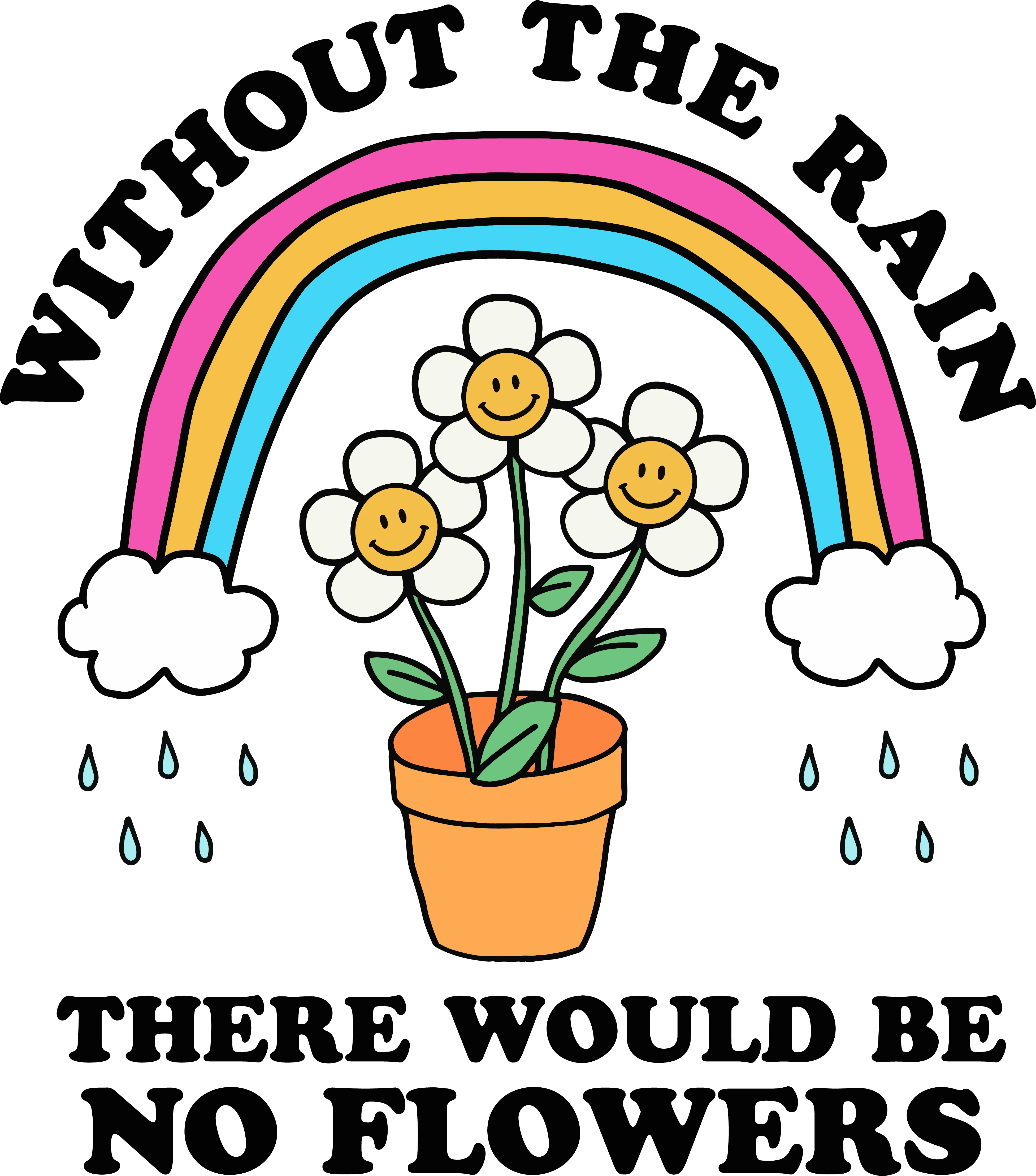 Without Rain - iron on transfer - heat transfer - t-shirt transfer - Dead Set Threads