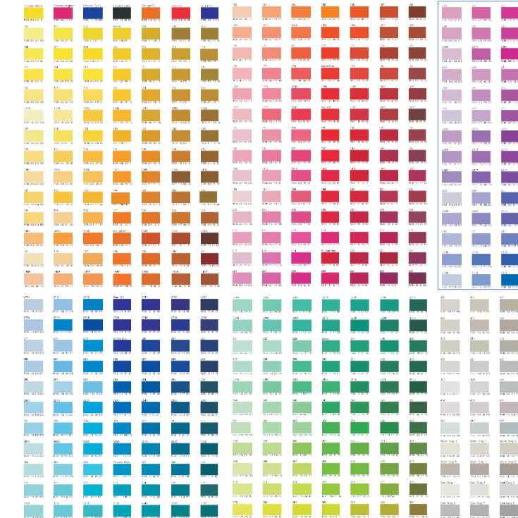 Dead Set threads - Colour chart